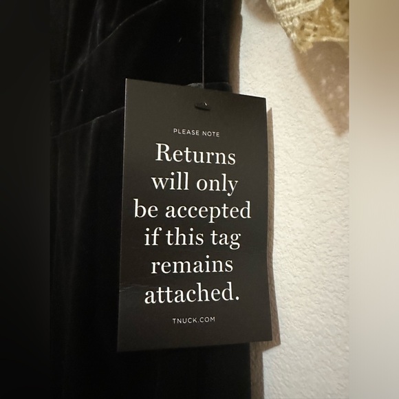 Tuckernuck Velvet Black Dress with Lace Trim in Size XS NWT - Picture 4 of 6